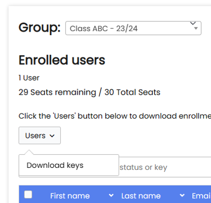 Enrolment Keys